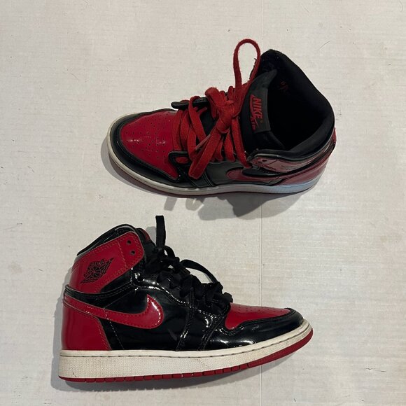 Nike Air Jordan 1 Retro High Patent Bred GS (575441-063) Size 3.5Y (Women sz 5)